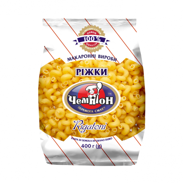 Макаронні вироби ЧЕМПІОН Ріжки, 400 г